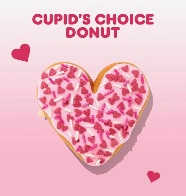 Dunkin’ Valentine’s Menu 2026: All 7 Drinks & Donuts Available Today 12 Cupid's Choice Classic Donut